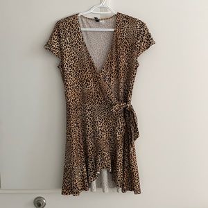 Cheetah Wrap Dress